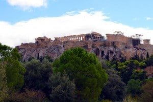 Blick auf die Akropolis von Athen