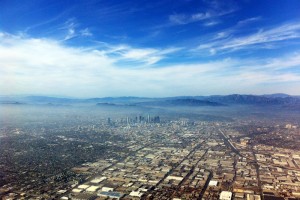 Los Angeles Blick aus dem Cockpit