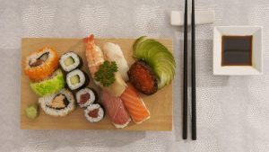 Sushi Ausdeckung in Japan