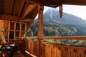 Berghotel Rehlegg Erfahrungsbericht: Ausblick vom Balkon der Junior Suite