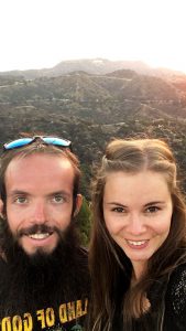 Griffith Observatory: Ausblick auf die Hollywood Hills und Los Angeles zum Sonnenuntergang