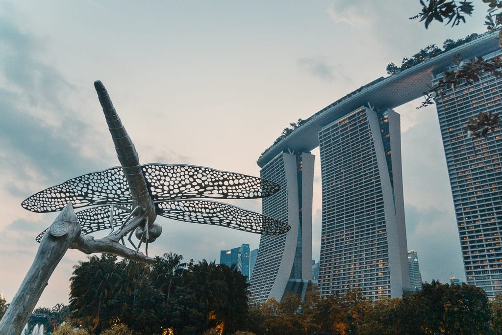 Gardens by the Bay: Sehenswürdigkeiten, Highlights und Eintrittspreise - Ausblick Marina Bay Sands