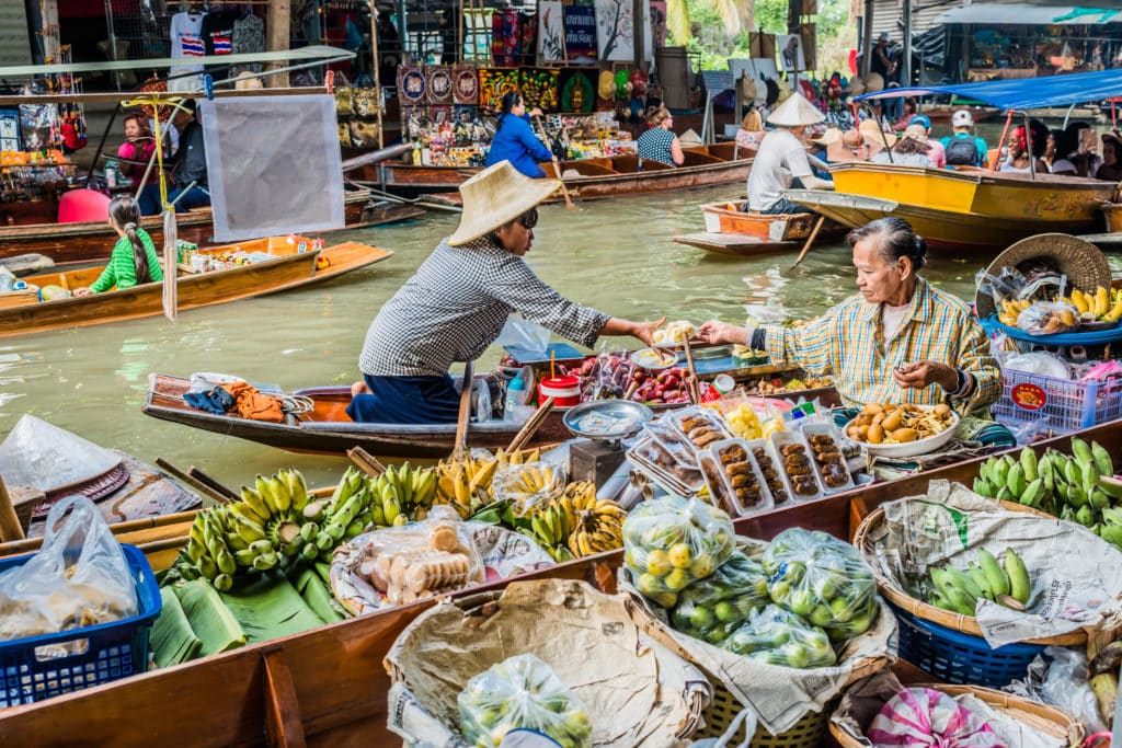 schwimmenden Märkte in Bangkok